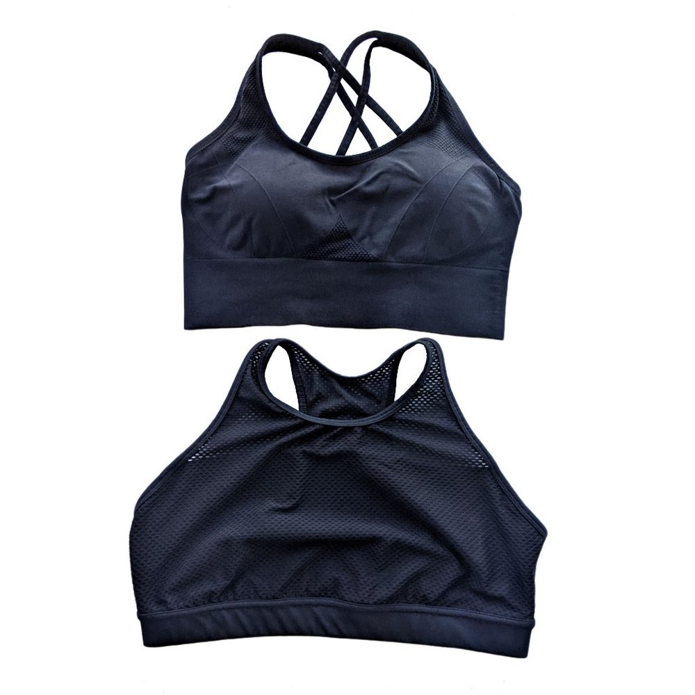 SPORTS BRA LOT Black Strappy Sports Bra XL